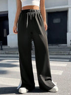 Two-Tone Side Snap Wide Leg Pants