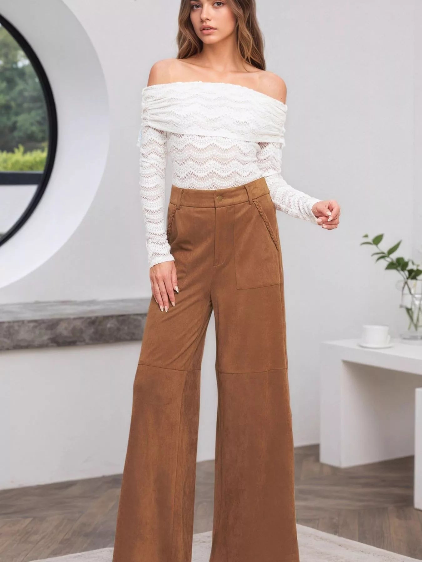 High-Waisted Wide Leg Pants