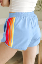 Stripe Colorblock High Waist Shorts