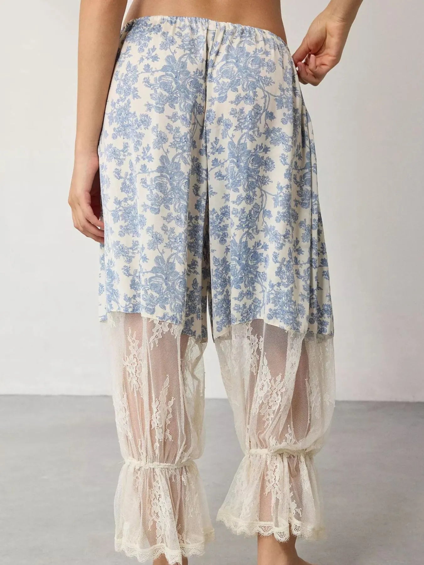 Floral Lace Patchwork Pants