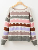Contrast Boat Neck Sweater