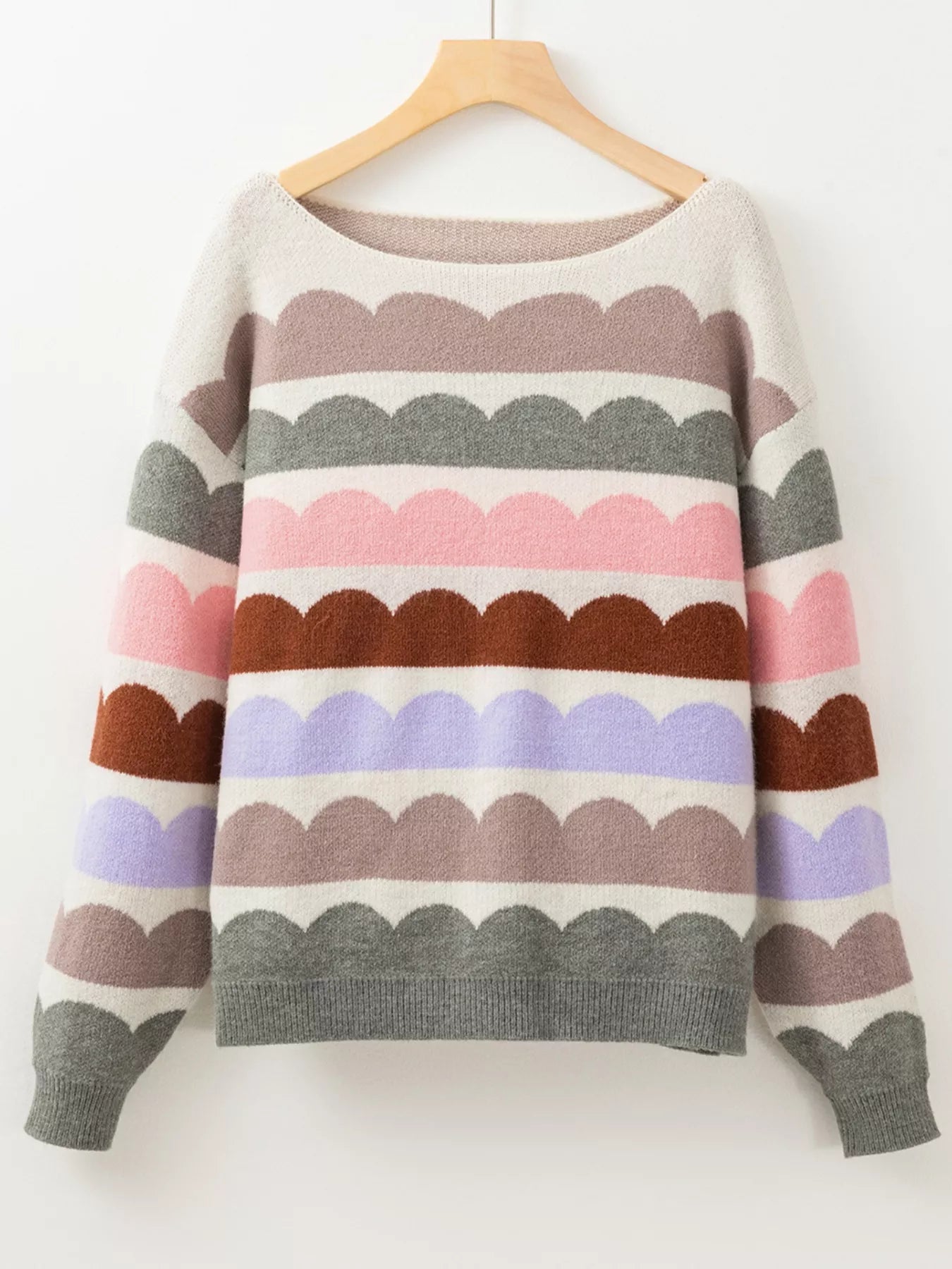 Contrast Boat Neck Sweater