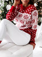 Snowflake Pattern Long Sleeve Sweater