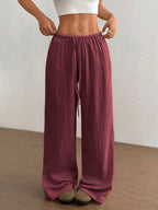 Wide Leg Drawstring Casual Pants