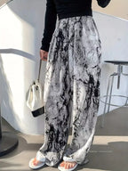Abstract Print Wide Leg Pants