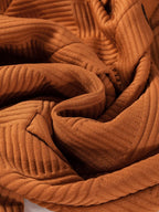 Textured Collared Drop Shoulder Buttoned Front Coat