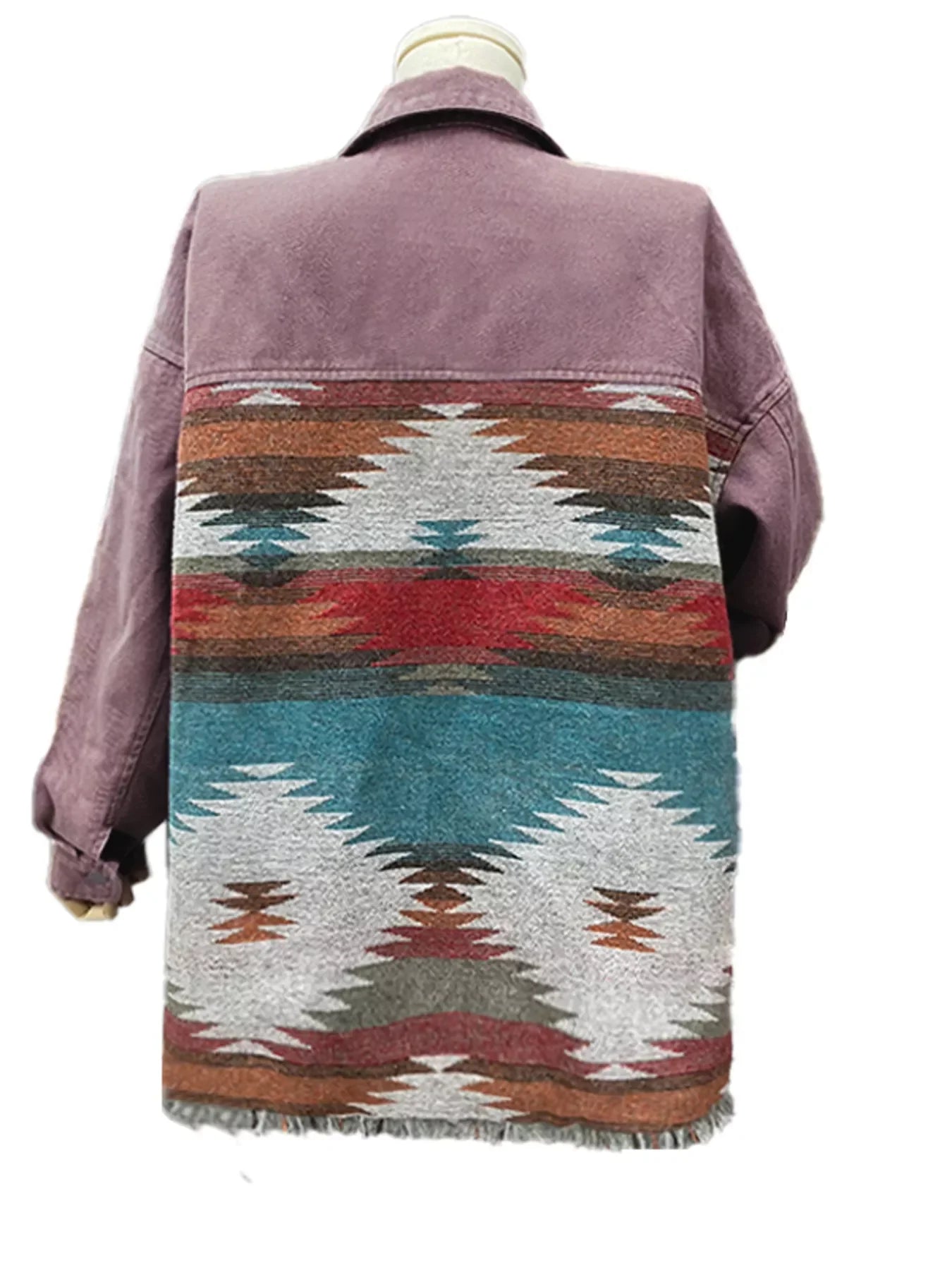 Aztec Print Button Up Jacket