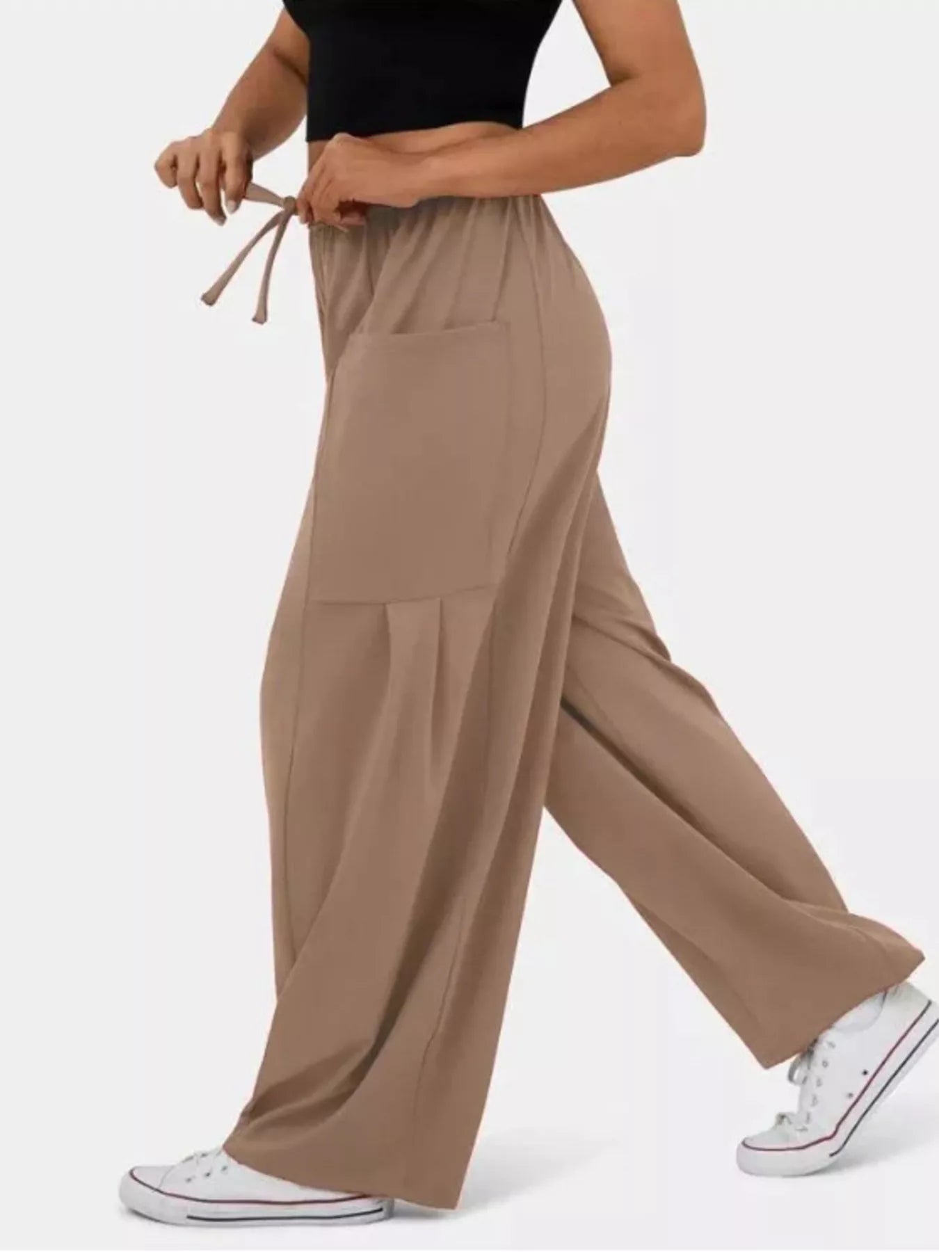 Drawstring Wide Leg Pants