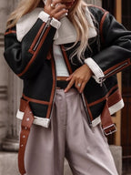 Shearling Lined Zip Up Jacket