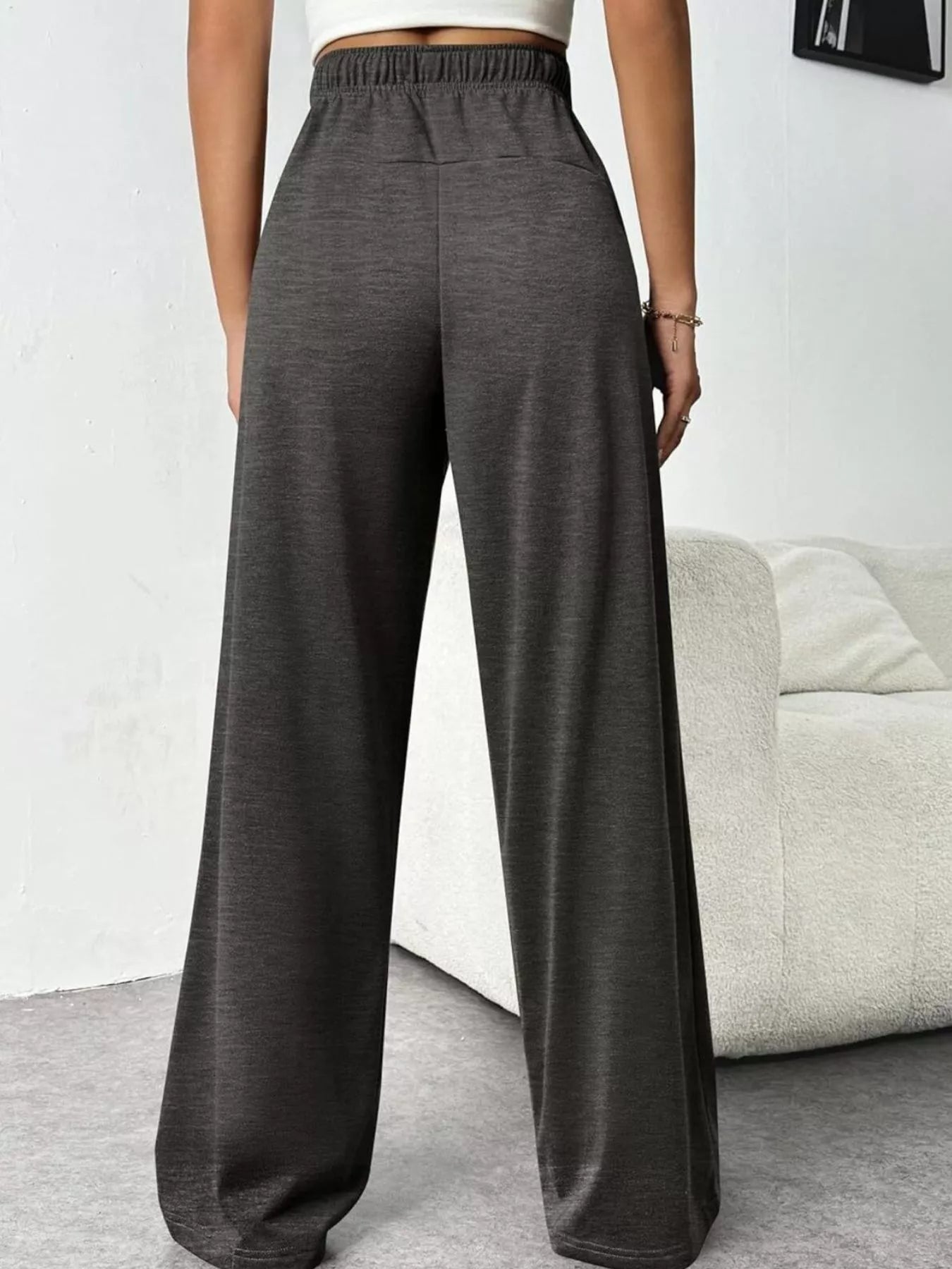 Drawstring Wide Leg Pants