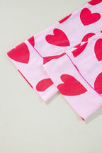 Heart Valentines Short Sleeve Pants Pajamas Set
