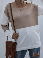 Color Block Round Neck Sweater
