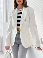 Lapel Collar One Button Blazer