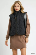 Umgee Quilted Snap-Front Puffer Vest