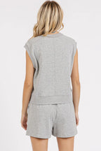 Mittoshop French Terry Crew Neck Top and Shorts Set