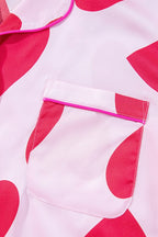Heart Valentines Short Sleeve Pants Pajamas Set