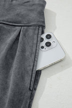 Solid Mineral Wash Jogger Style Pants