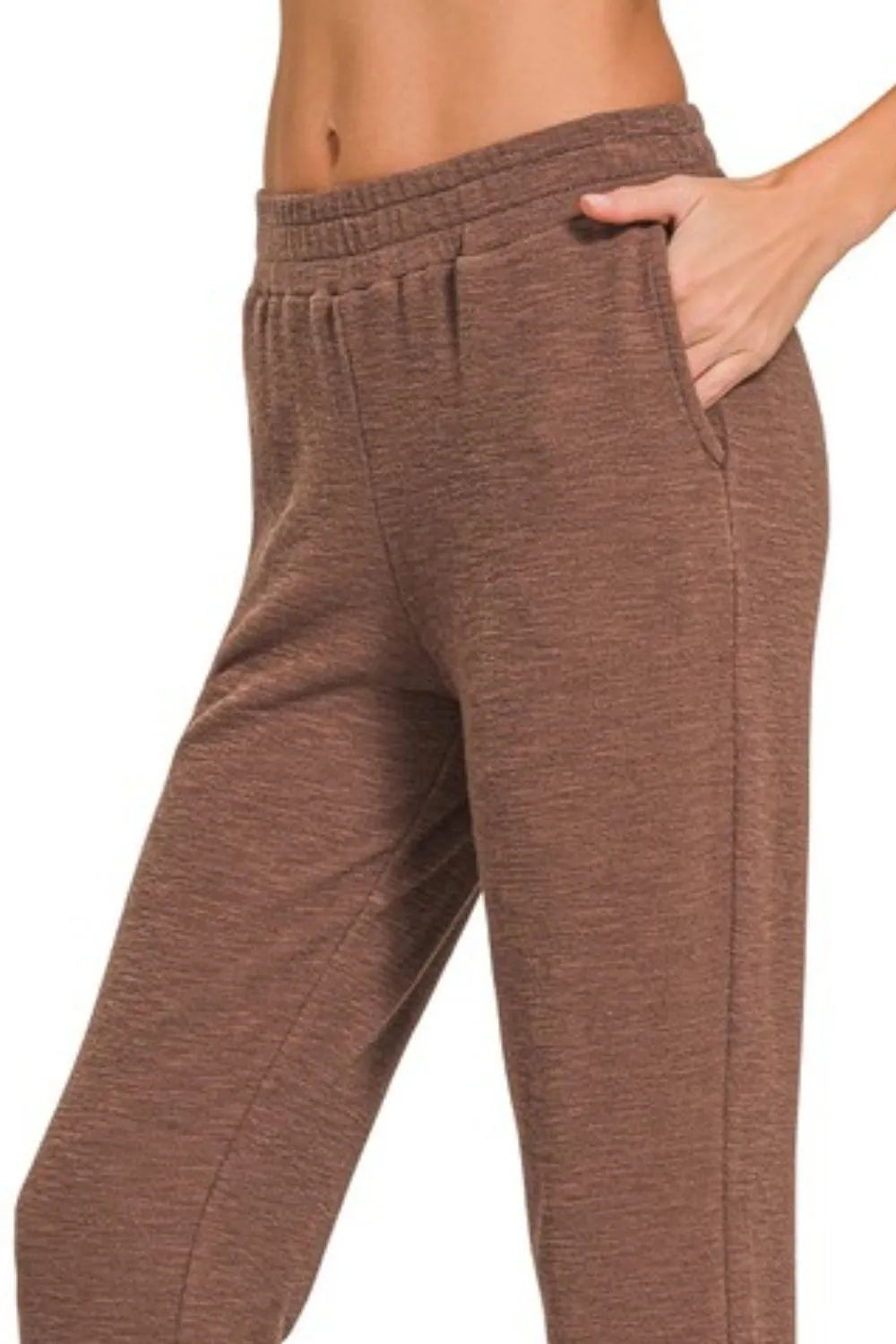 Zenana Cotton Slub Jogger Pants