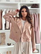 Double-Breasted Lapel Collar Jacket