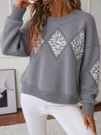Sparkling Diamond Pattern Sweater