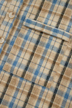 Plaid Drawstring Hooded Flannel Jacket
