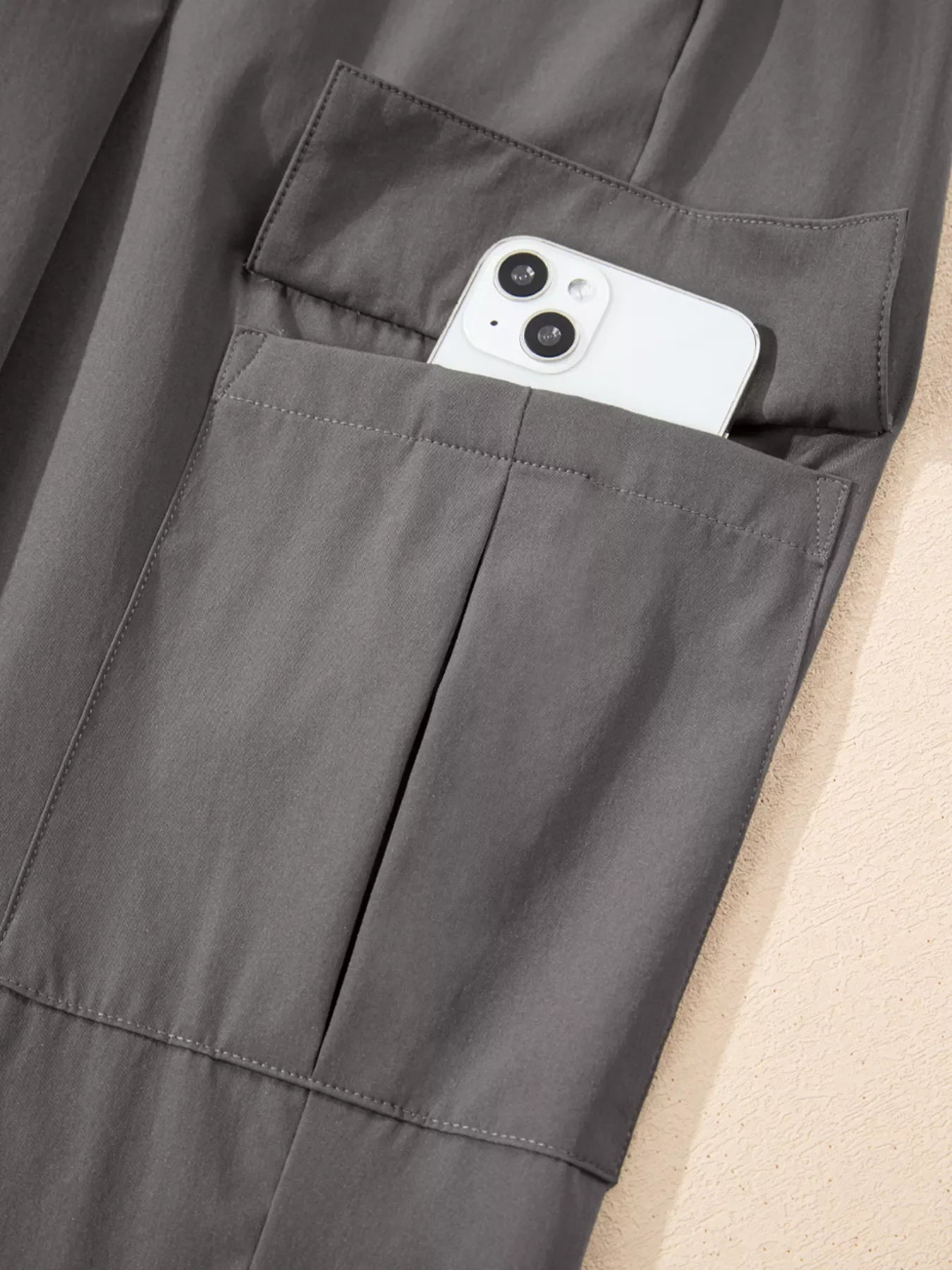 Elastic High Waist Pocketed Cargo Jogger Pants