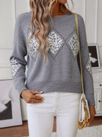 Sparkling Diamond Pattern Sweater