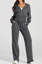 Zip-Up Hoodie and Pants Active Set