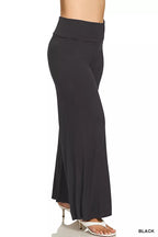 Zenana Full Size Fold Over Waist Comfy Wide Leg Pants Plus Size