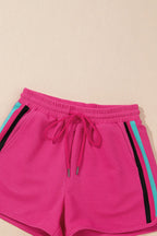 Striped Detail Flutter Sleeve Zipped Collar Top and Short Set