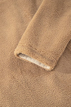 Fleece Corduroy Patchwork Button Up Jacket