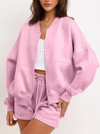 Zip Up Jacket and Shorts Set