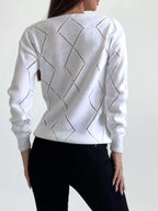 Openwork V-Neck Sweater