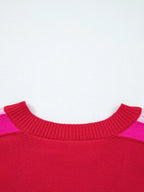 Striped Sleeve Crew Neck Sweater