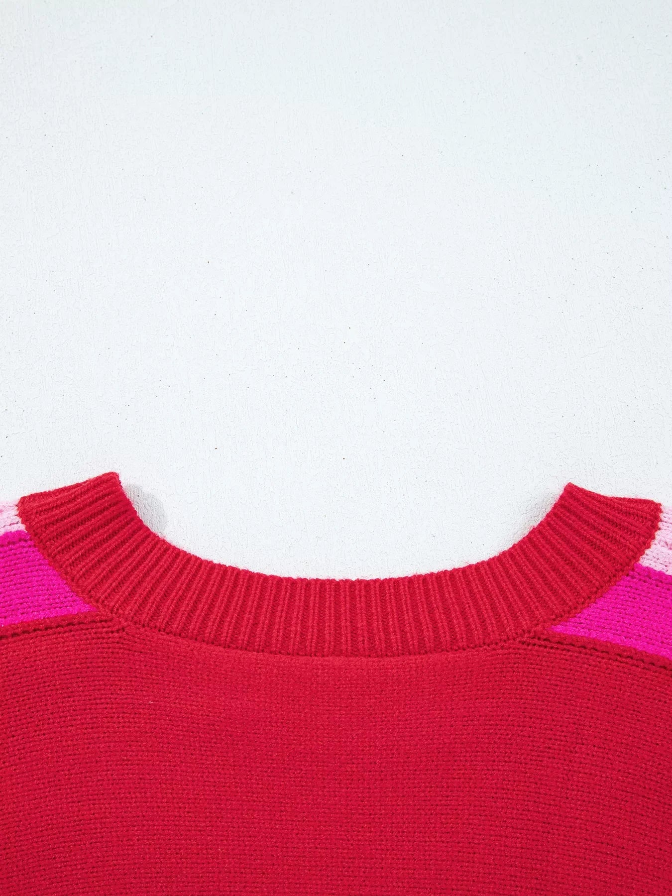 Striped Sleeve Crew Neck Sweater