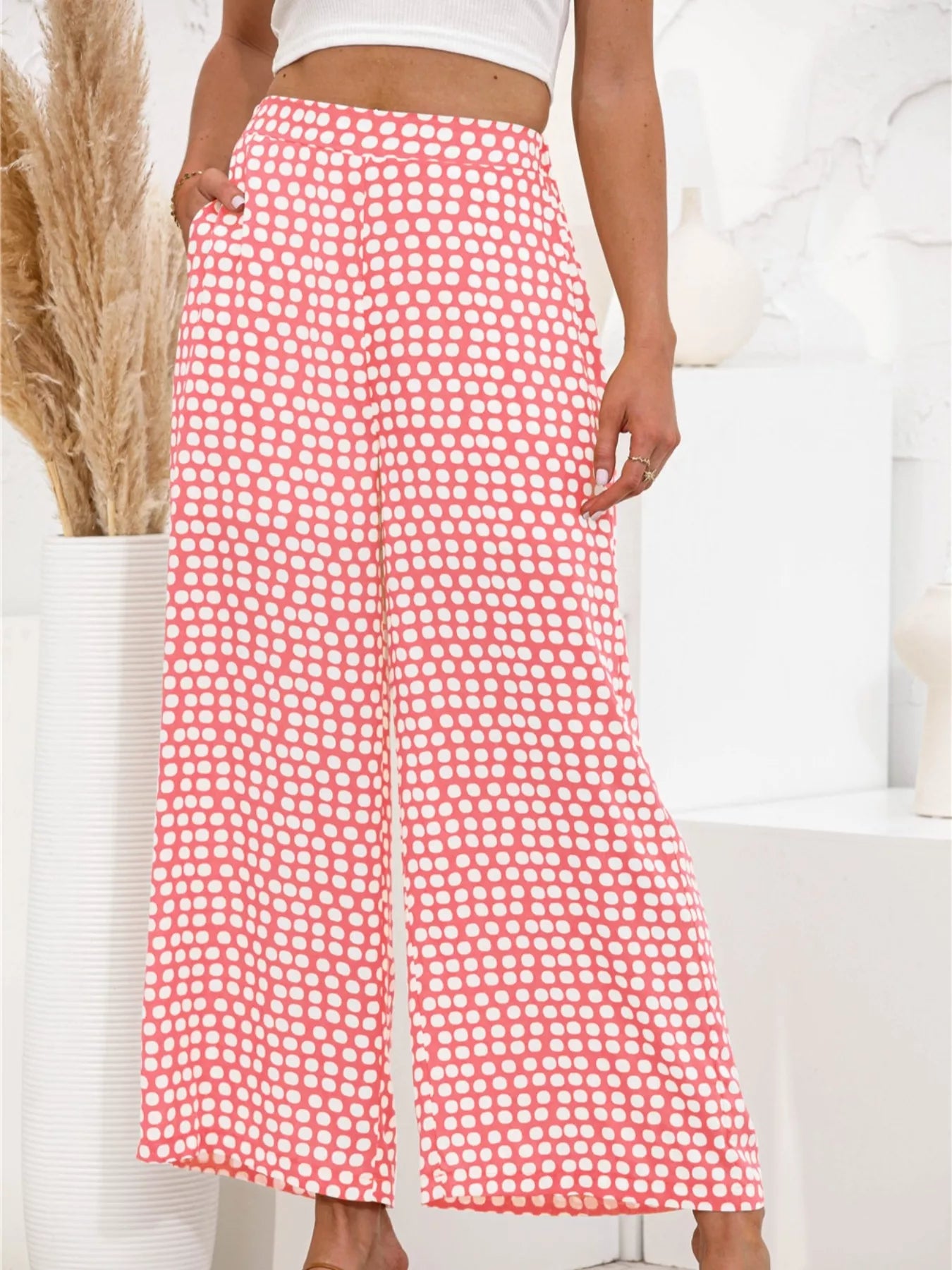 Polka Dot Wide Leg Pants