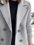 Full Size Knit Sleeve Double-Breasted Outerwear Plus Size