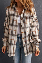 Plaid Side Slit Oversized Shacket