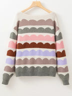 Contrast Boat Neck Sweater