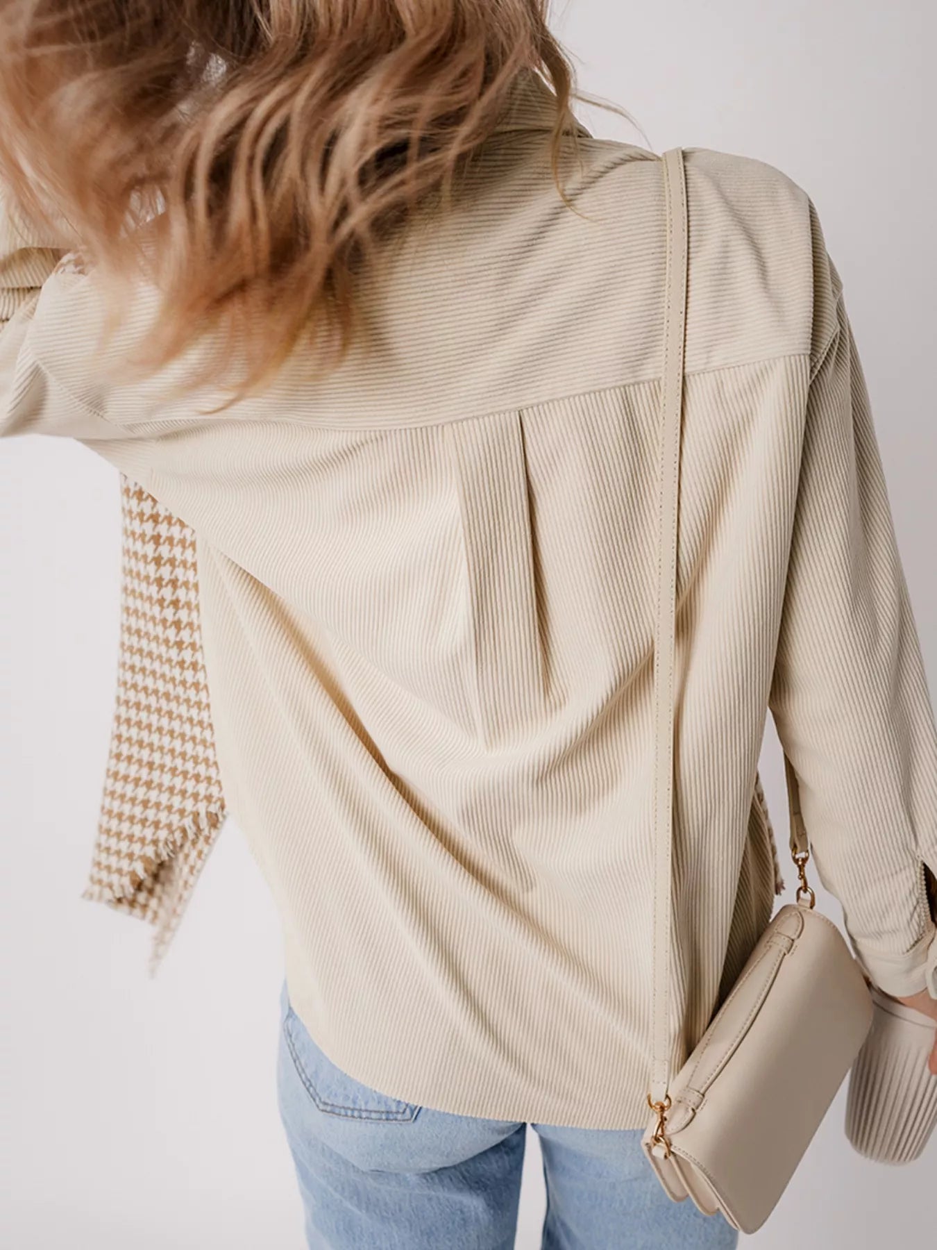 Houndstooth Button-Down Jacket