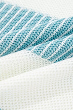 Two Tone Striped Patchwork Drop Shoulder Loose Sweater