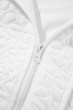 Baseball Collar Floral Quilted Jacket