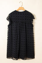 Lilith Plus Size Dotty Textured Ruffled Dress