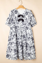 Luciana Plus Size Floral Bow Detail Midi Dress