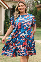 Palmer Plus Size Ruffled Short Sleeve Dress