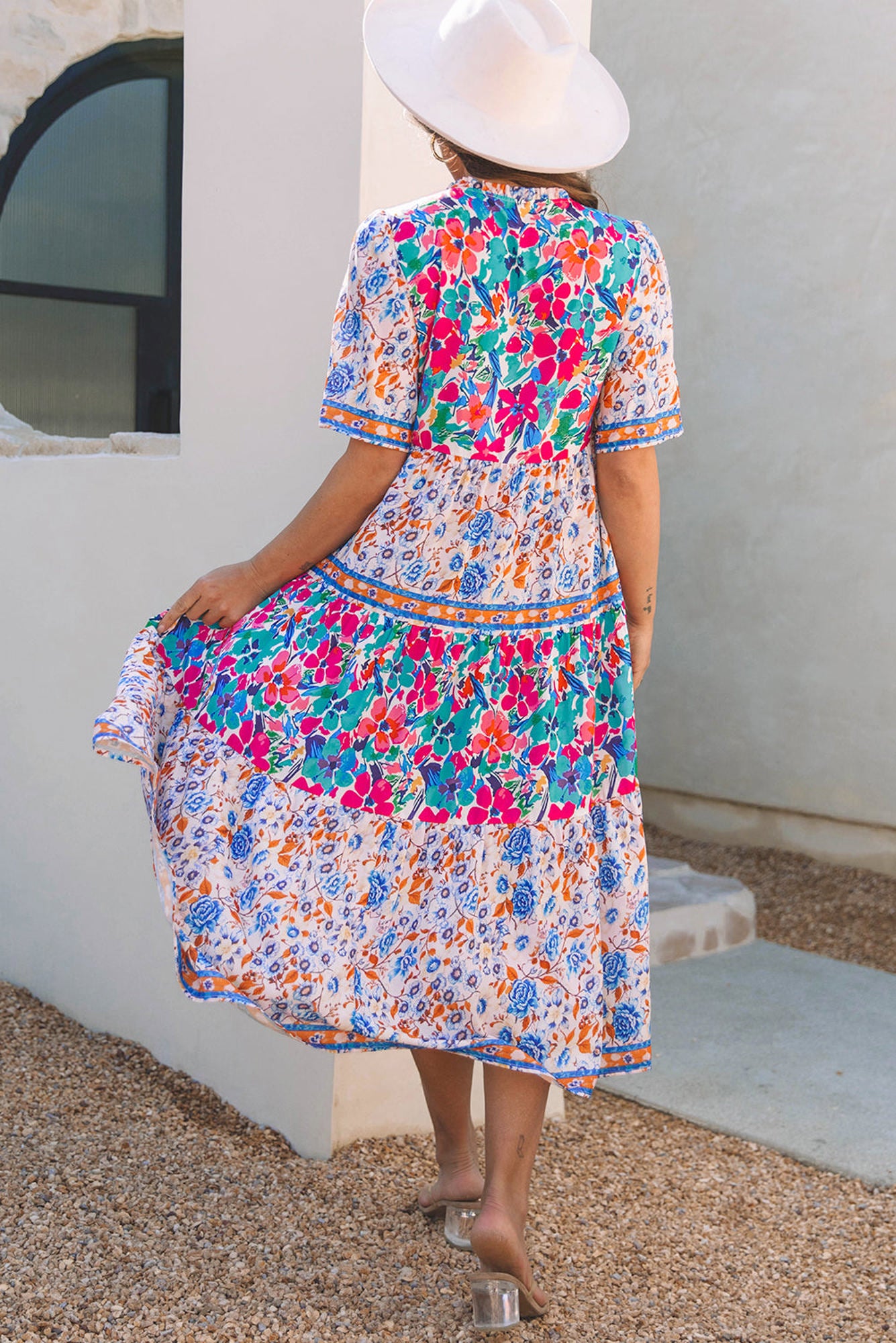Siena Mixed Floral Short Sleeve Dress