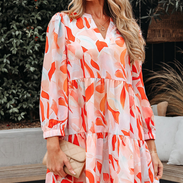 Sierra Print Long Sleeve Dress