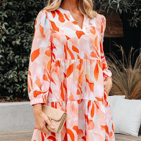 Sierra Print Long Sleeve Dress