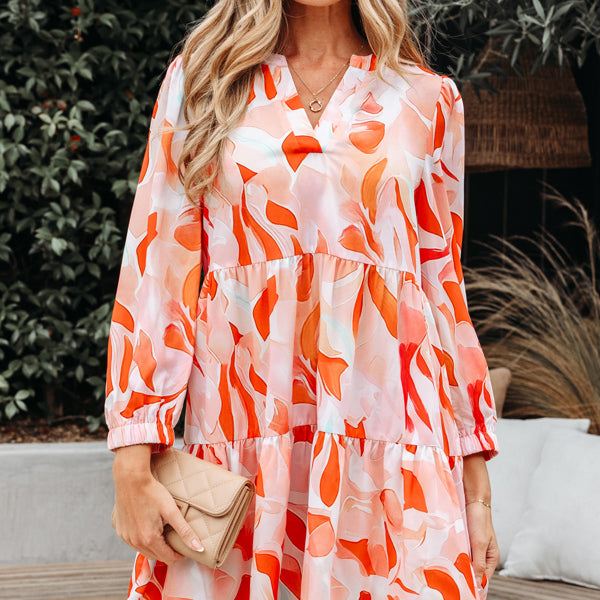 Sierra Print Long Sleeve Dress