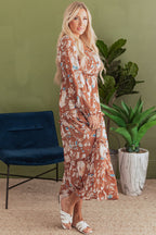 Willow Floral Shirred Square Neck High Waist Maxi Dress